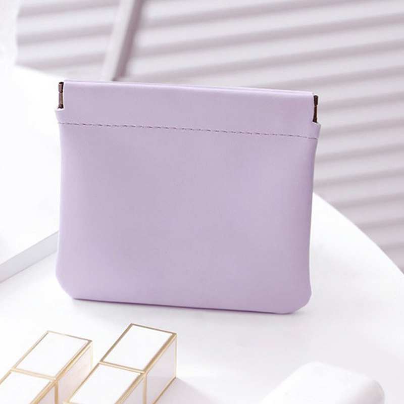 mini solid color coin purse portable storage organizer travel makeup organizer details 15
