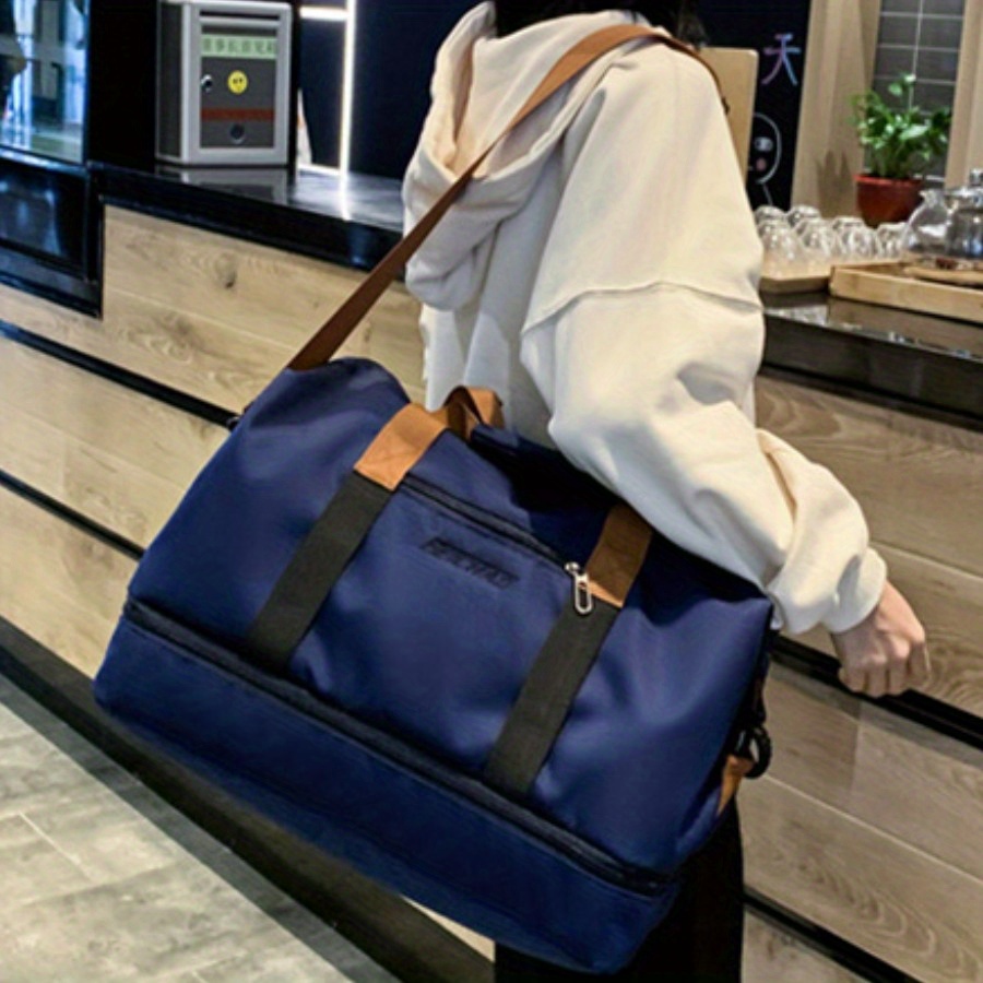 large capacity luggage duffle bag sports fitness gym bag carry on weekender overnight bag travel accessories details 2