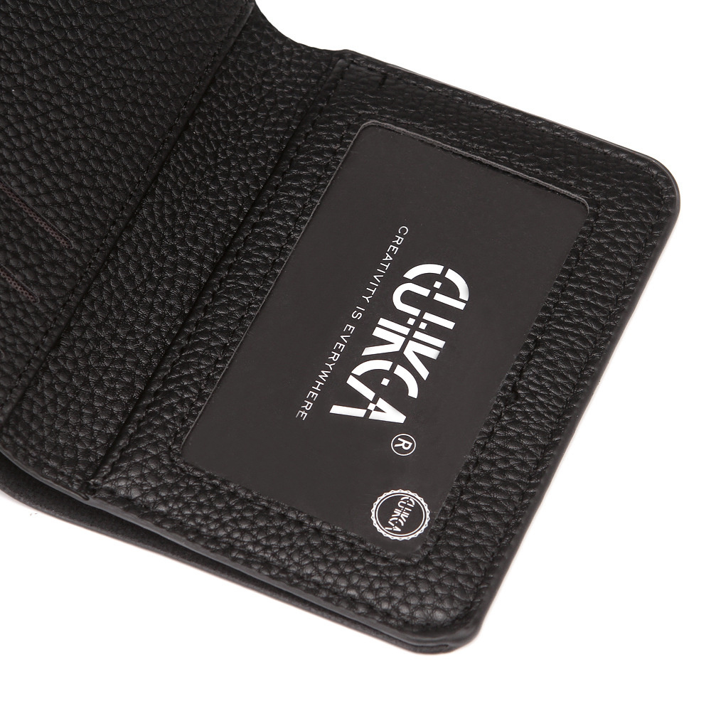 solid color short wallet bifold faux leather coin purse vintage multifunctional purse details 3