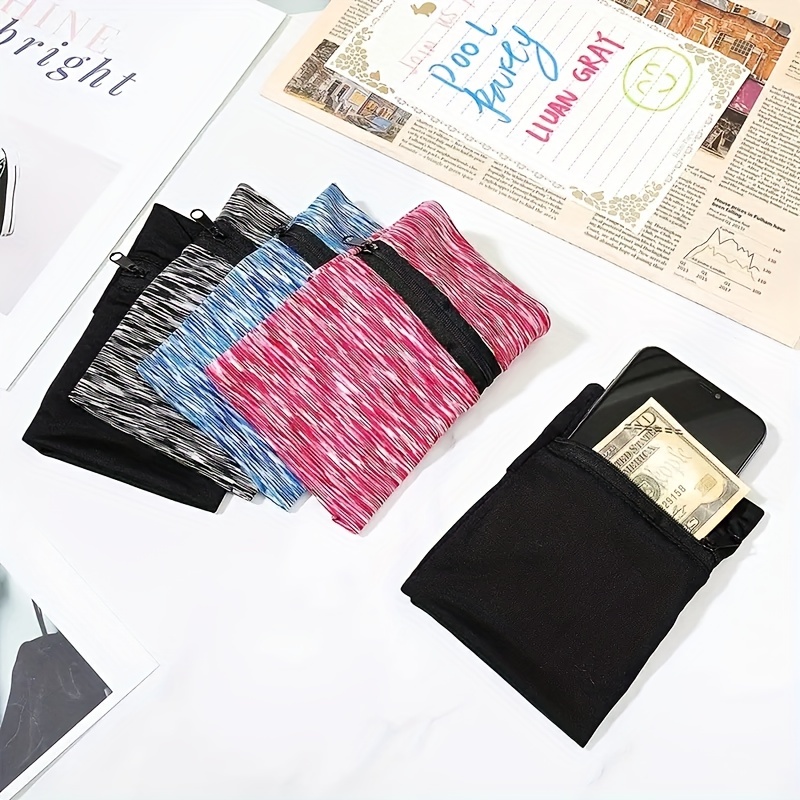 zipper wrist wallet casual portable arm phone pouch mini coin purse for sports and outdoor running details 3