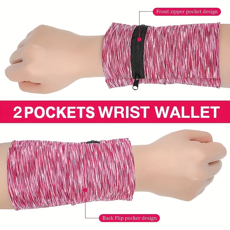 zipper wrist wallet casual portable arm phone pouch mini coin purse for sports and outdoor running details 6