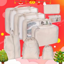 9 Set Packing Cubes, Lightweight Travel Luggage Organizer With Shoe Bag, Toiletry Bag & Laundry Bag