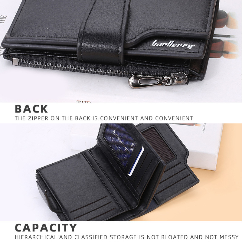 letter detail small wallet womens simple faux leather fold wallet with multiple card slots zipper pocket details 9